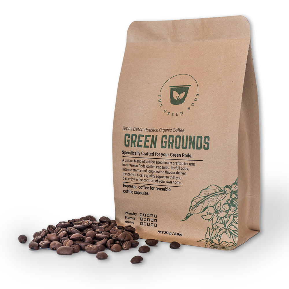 Green Grounds Coffee Bag Ground Beans Front 1
