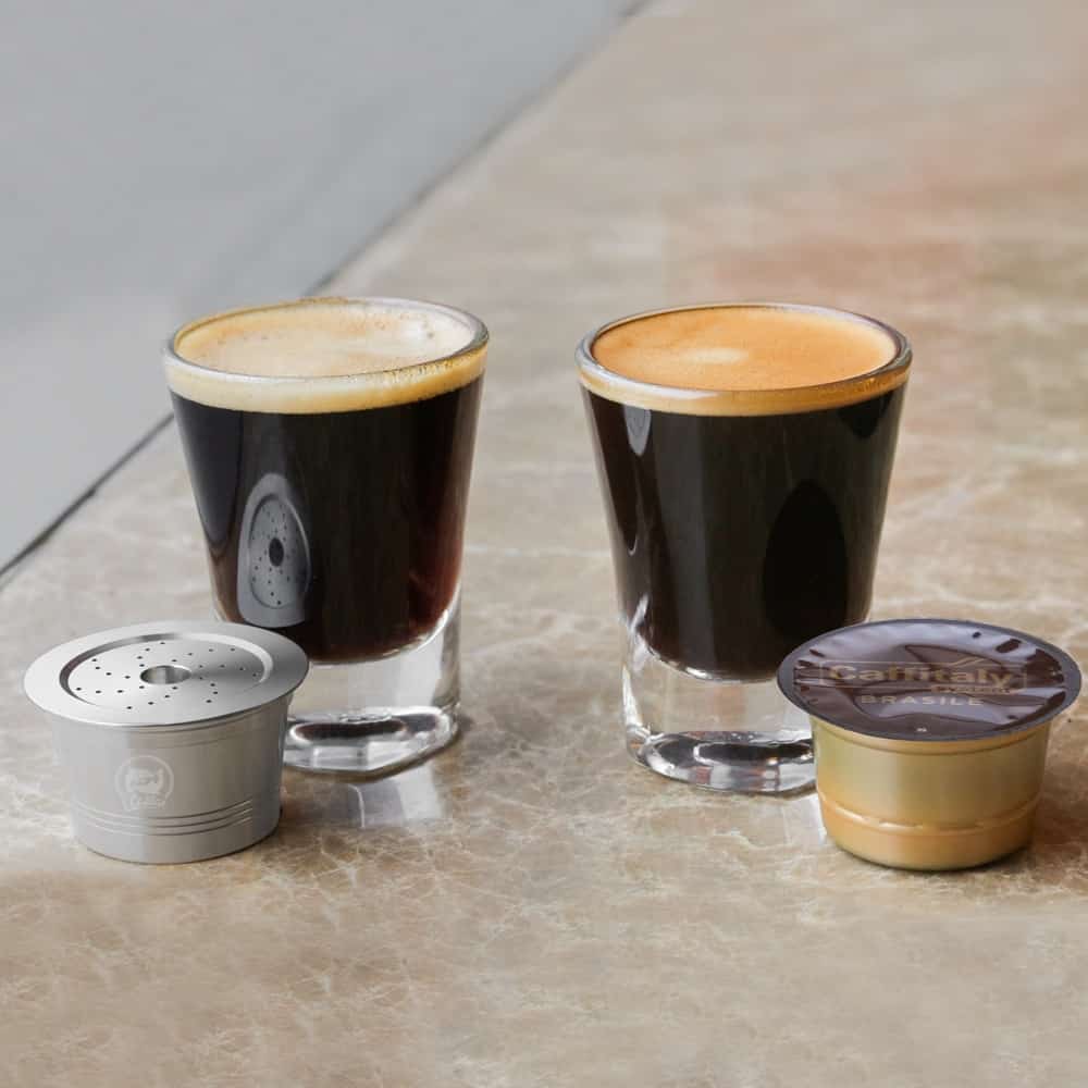 Reusable Caffitaly Coffee Pod Crema Compared To Regular Coffee