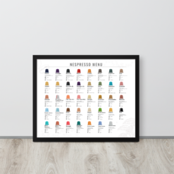 Nespresso Menu Wall Art | Digital Download 6 enhanced matte paper framed poster in black 16x20 front 6492ced278546