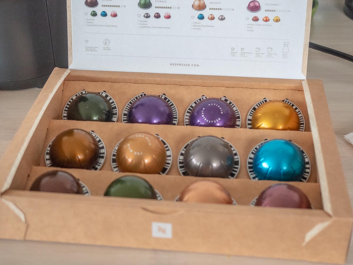 The Green Pods Range of vertuo pods for vertuo pop machine